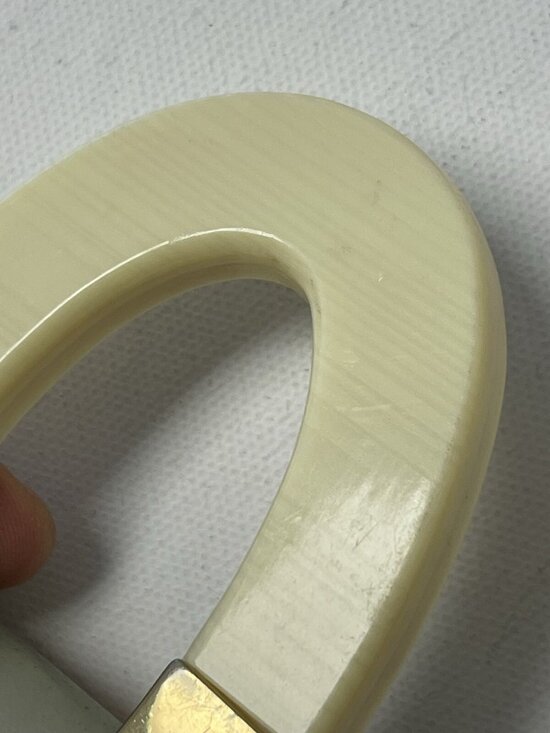 Vintage St. John Green Leather Horseshoe Buckle Ivory Gold-tone Belt Size 2 / M main image 10